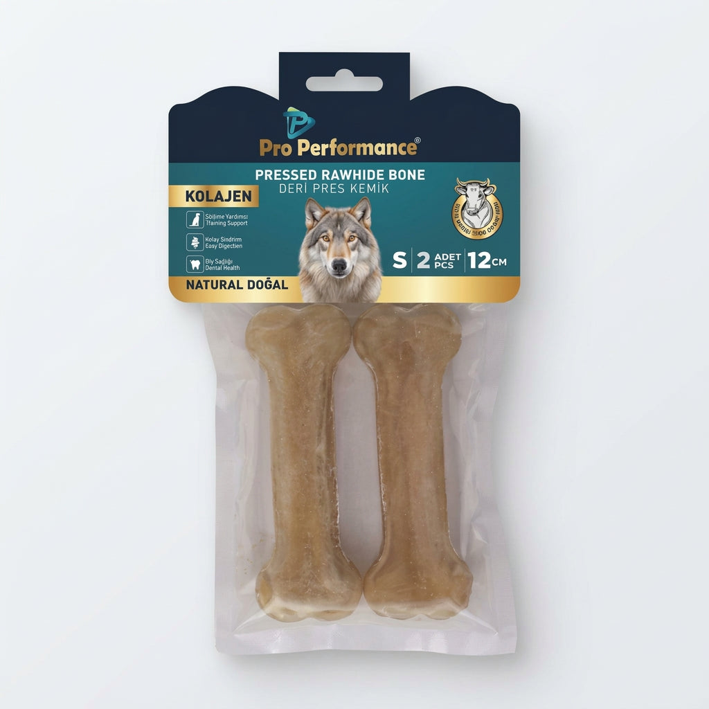 Pro Performance Deri Pres S Köpek Kemik Ödül Maması, 2 li Paket, 12cm