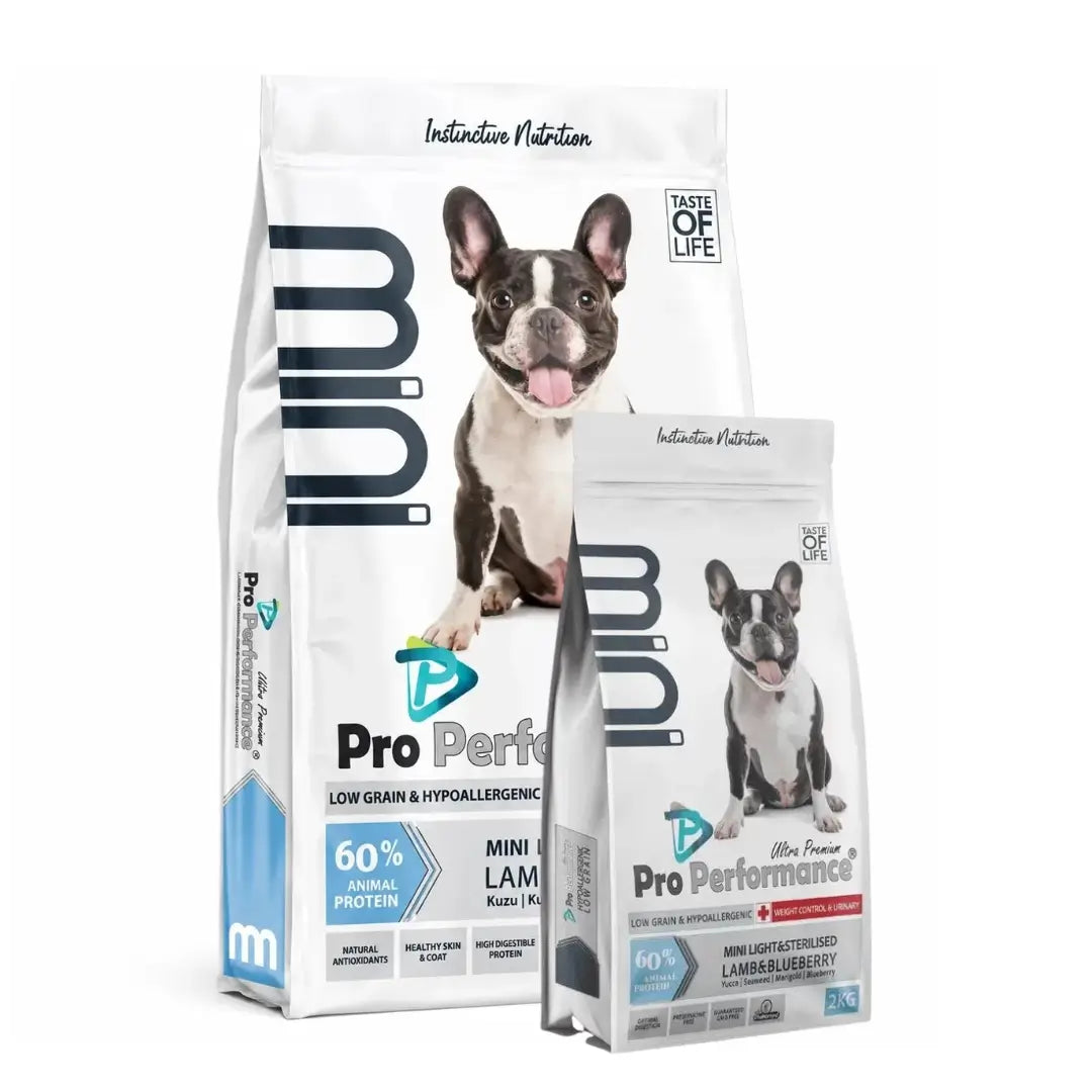 Pro Performance Light & Sterilised Kısırlaştırılmış Kuzu Eti, Yaban Mersini Küçük Irk Yetişkin Köpek Maması