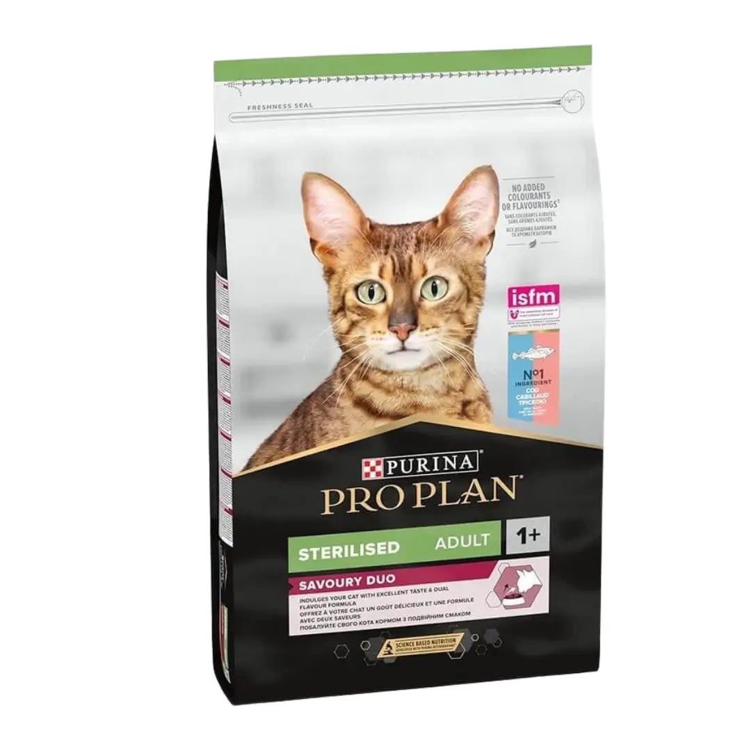 Pro Plan Savoury Duo Kısırlaştırılmış Morina ve Okyanus Balıklı Yetişkin Kedi Maması, 10Kg