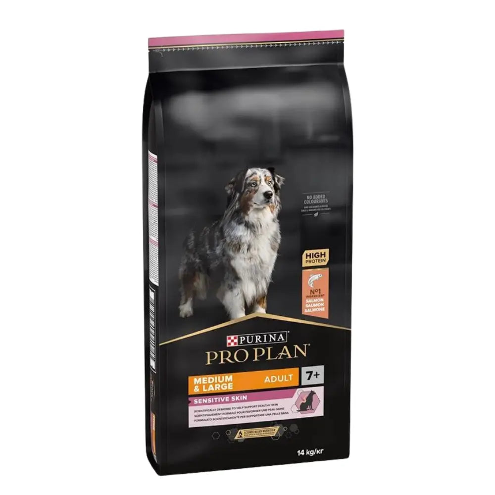 Pro Plan Sensitive Skin Somonlu Orta/Büyük Yaşlı Köpek Maması, 14Kg