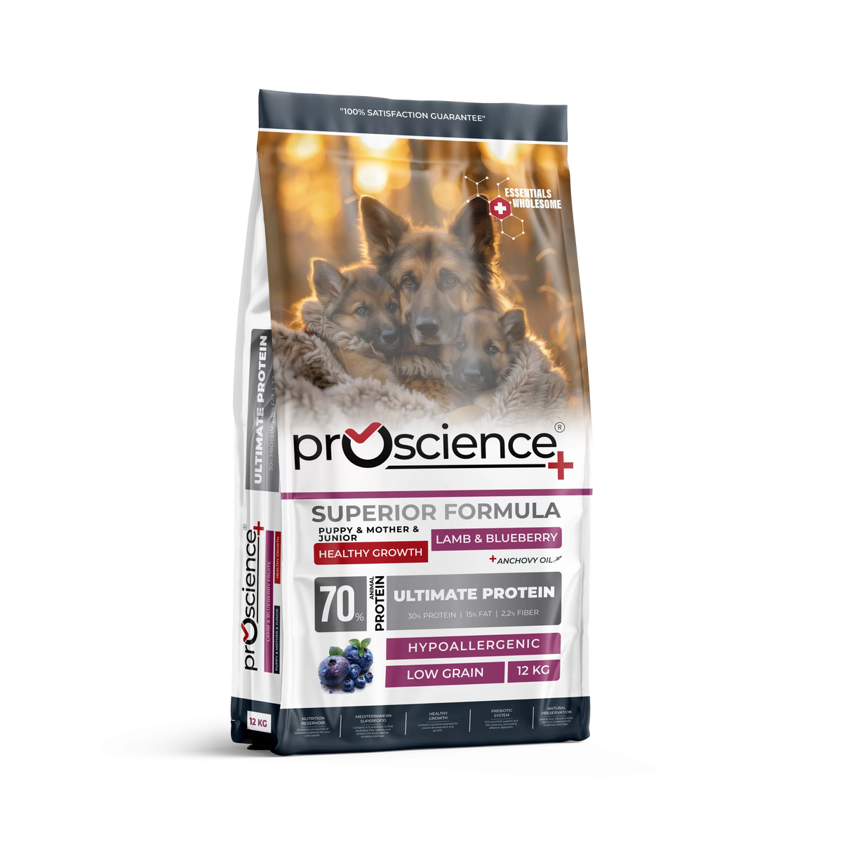 Pro Science Healthy Growth Hypo-Allergenic Kuzulu Az Tahıllı Anne ve Yavru Köpek Maması, 12 kg