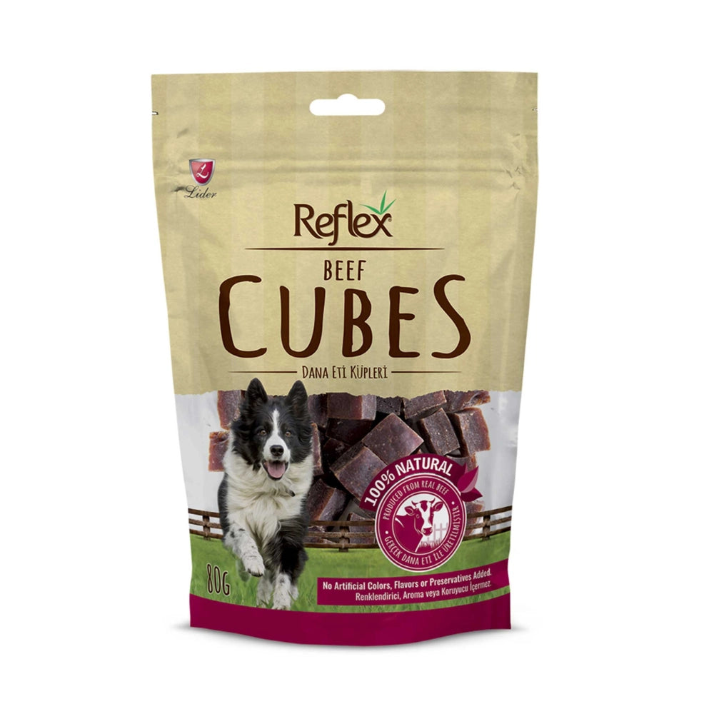 Reflex Cubes Biftekli Yetişkin Köpek Küp Etler Ödül, 80g