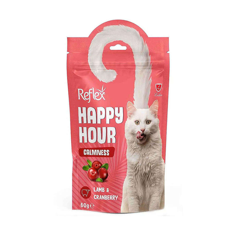Reflex Happy Hour Kuzu ve Kızılcıklı Yetişkin Kedi Snacky Ödül, 60g