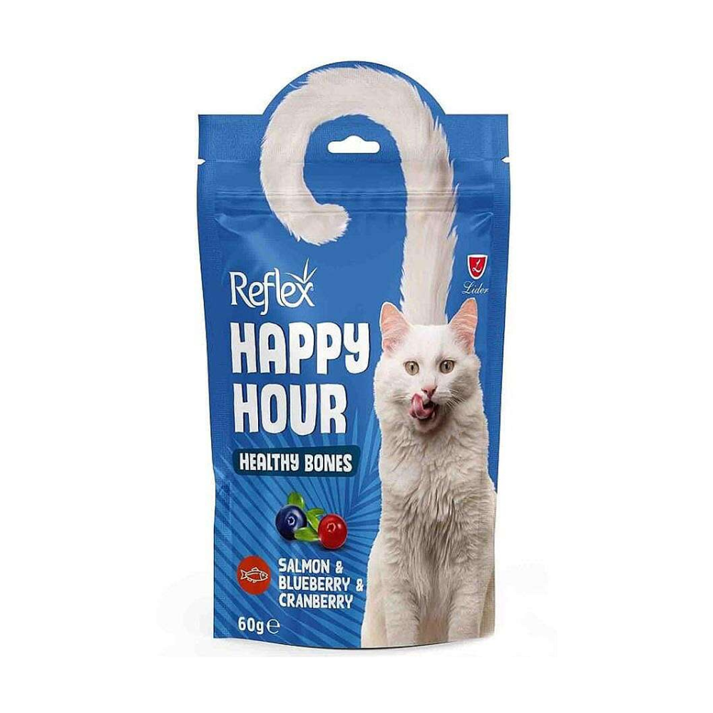 Reflex Happy Hour Somon ve Yaban Mersinli Yetişkin Kedi Snacky Ödül, 60g