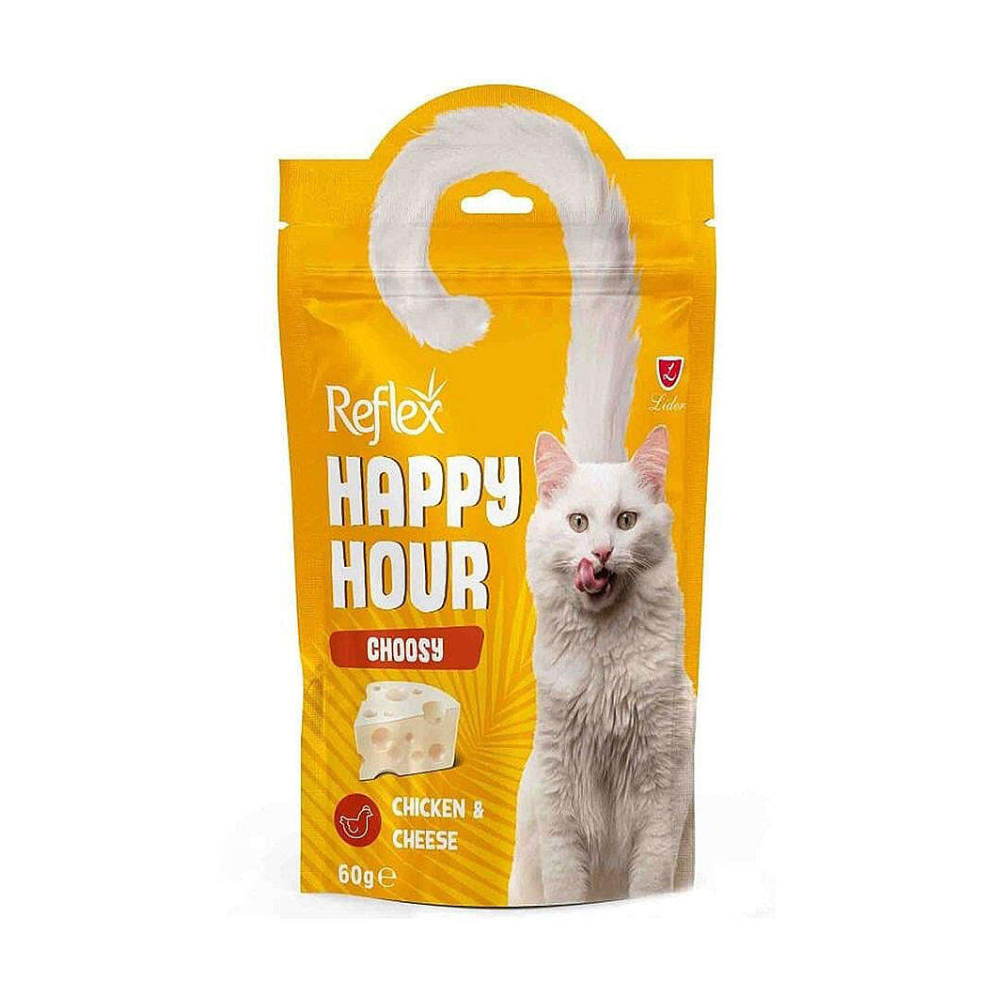 Reflex Happy Hour Tavuk ve Peynirli Yetişkin Kedi Snacky Ödül, 60g