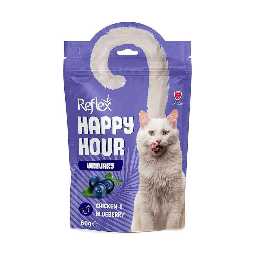 Reflex Happy Hour Tavuk ve Yaban Mersinli Yetişkin Kedi Snacky Ödül, 60g