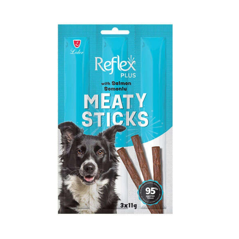 Reflex Meaty Sticks Somonlu Yetişkin Köpek Stick Ödül, 3 lü Paket, 11g