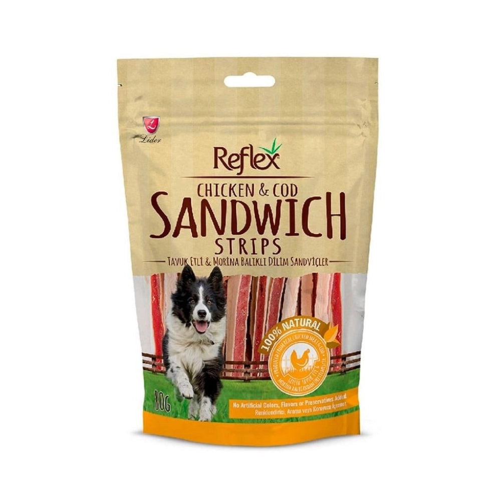 Reflex Sandwich Tavuklu Yetişkin Köpek Strips Ödül, 80g