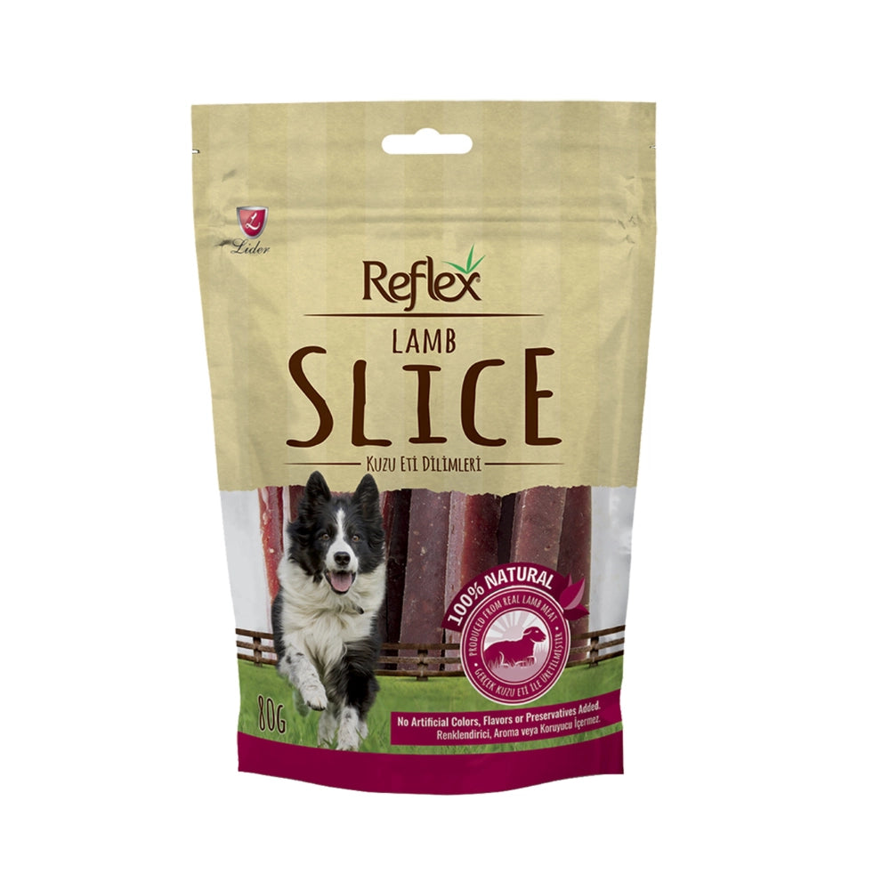 Reflex Slice Kuzu Etli Yetişkin Köpek Şerit Etler Ödül, 80g