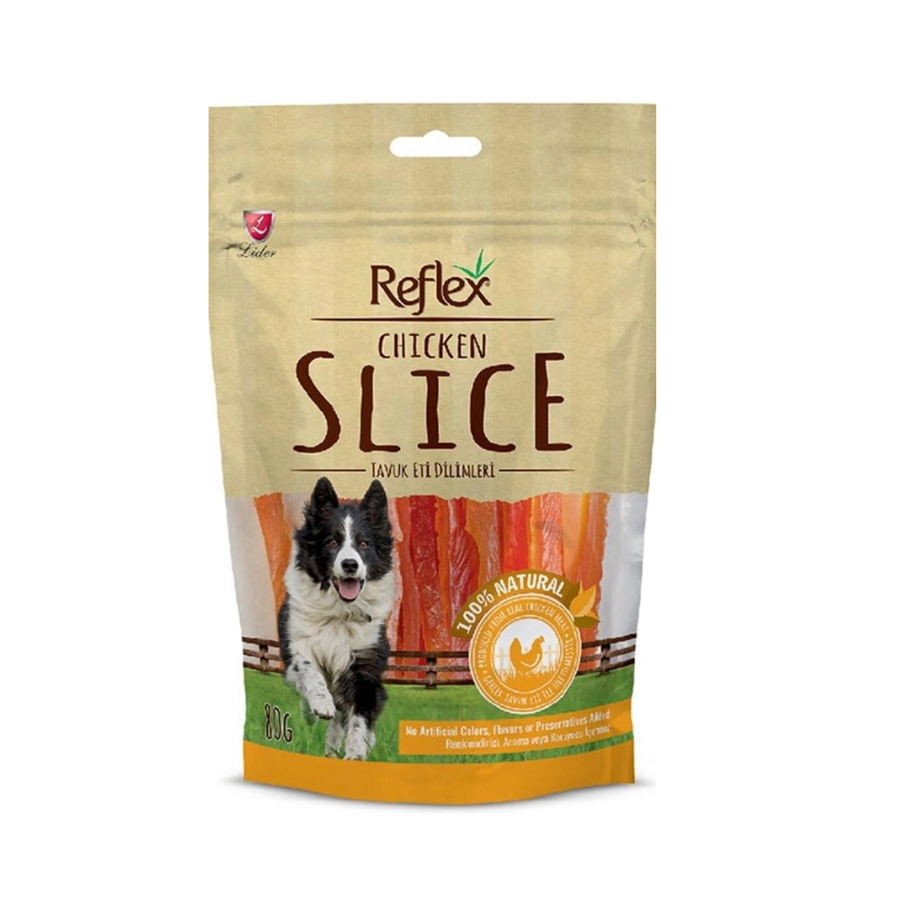 Reflex Slice Tavuklu Yetişkin Köpek Şerit Etler Ödül, 80g