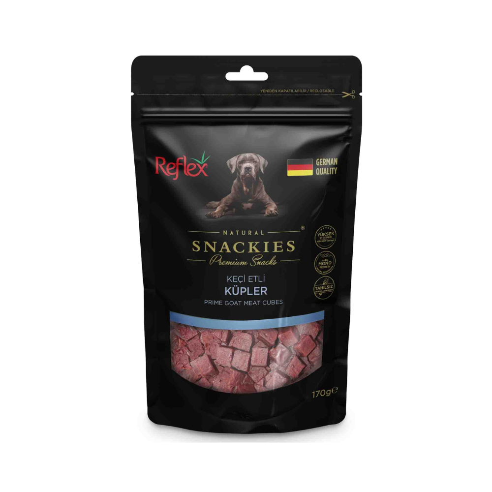 Reflex Snackies Keçi Etli Yetişkin Köpek Küp Etler Ödül, 170g