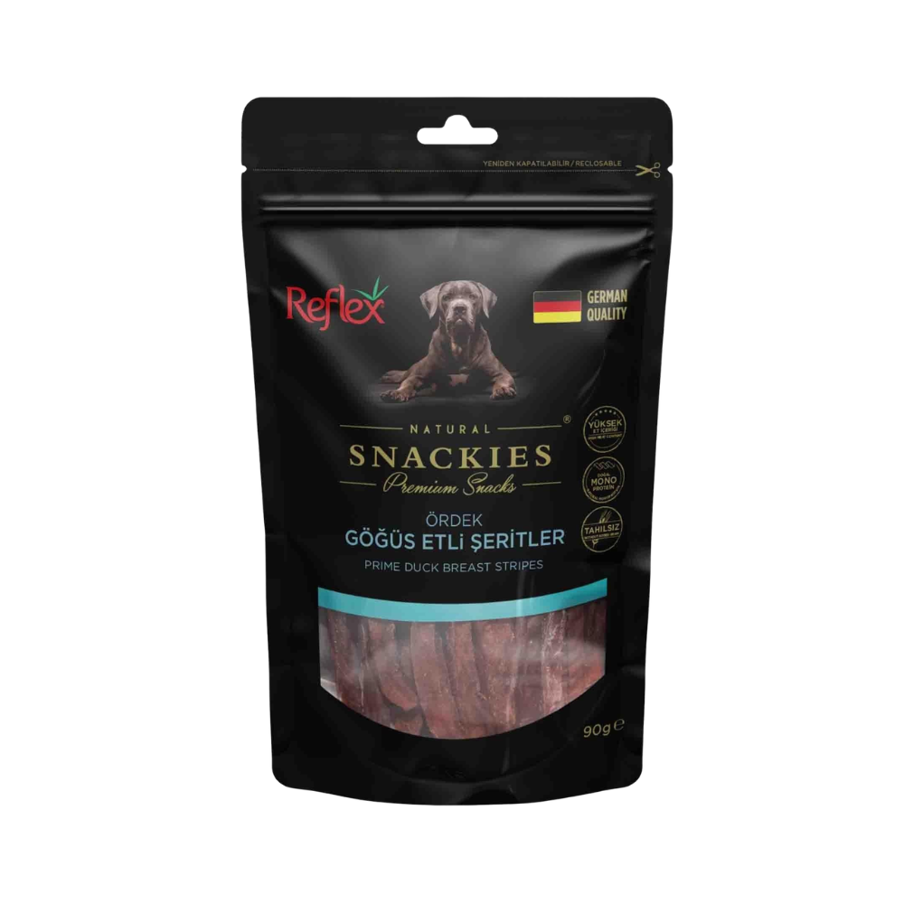 Reflex Snackies Ördekli Yetişkin Köpek Şerit Etler Ödül, 90g
