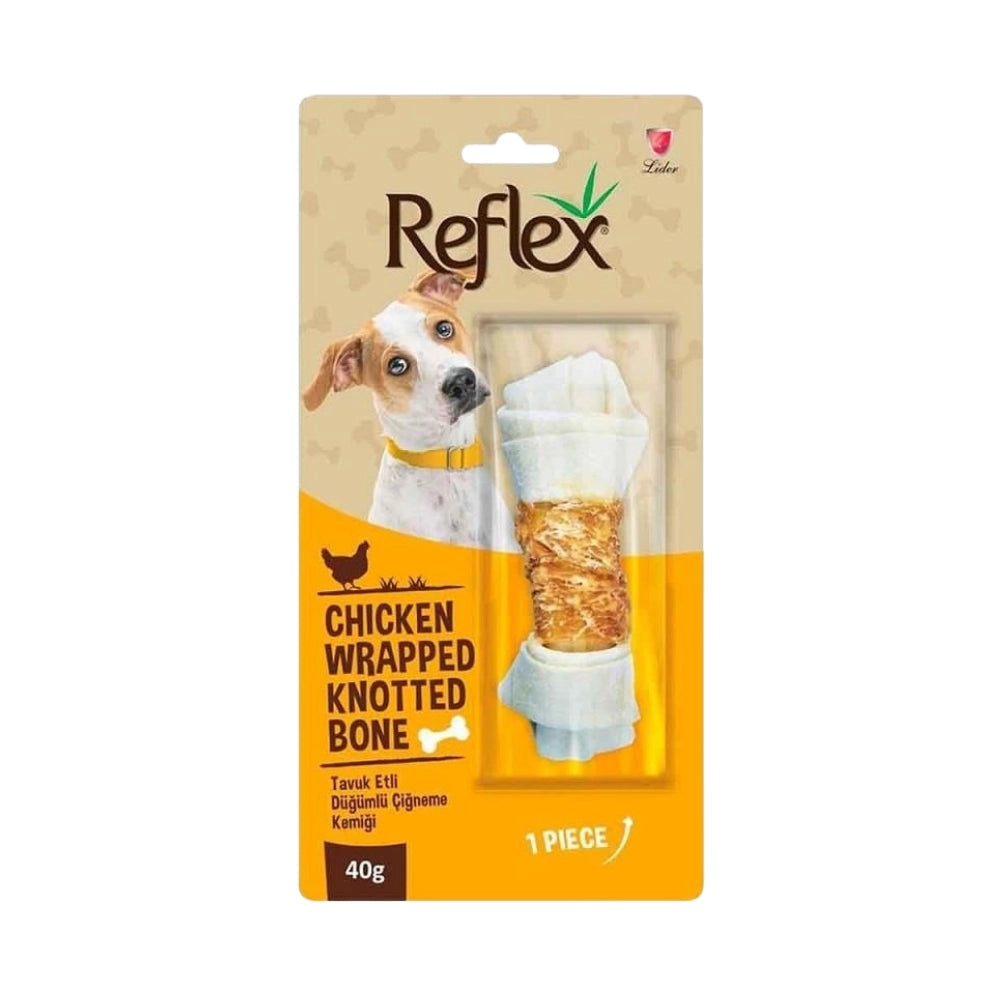 Reflex Wrapped Knotted Bone Tavuklu Yetişkin Köpek Ödül, 40g