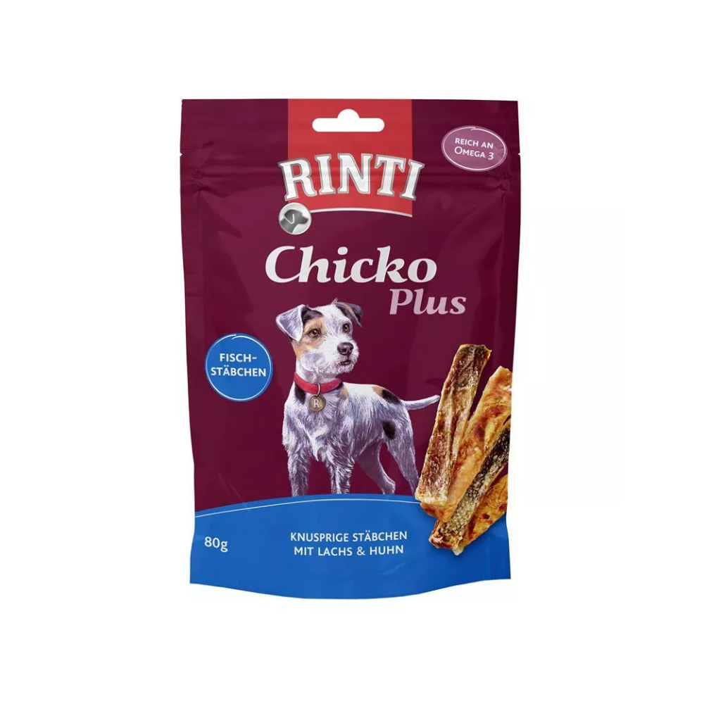 Rinti Chicko Plus Balık ve Tavuklu Yetişkin Köpek Stick Ödülü, 80g
