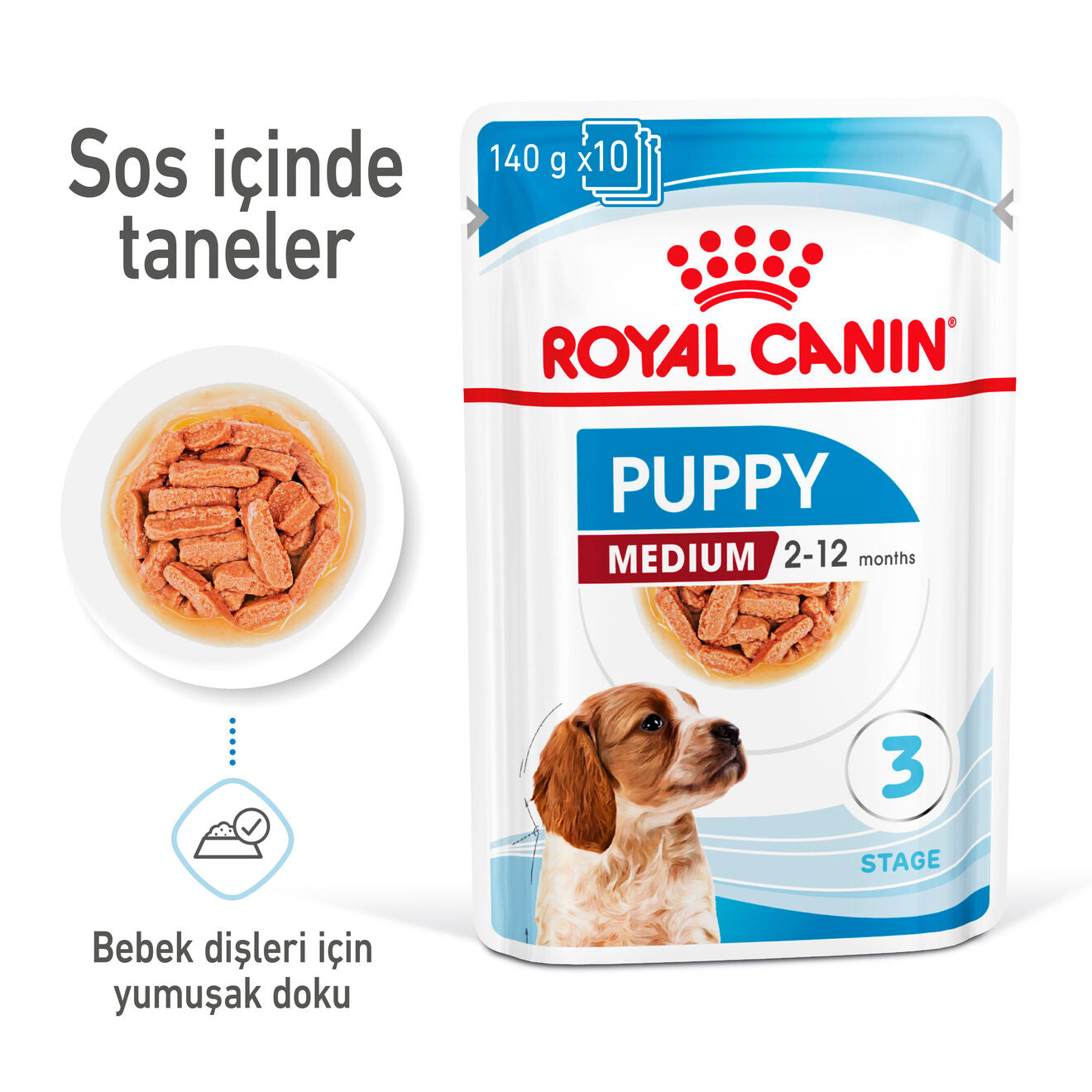 Royal Canin Medium Puppy Orta Yavru Köpek Yaş Maması, 140g