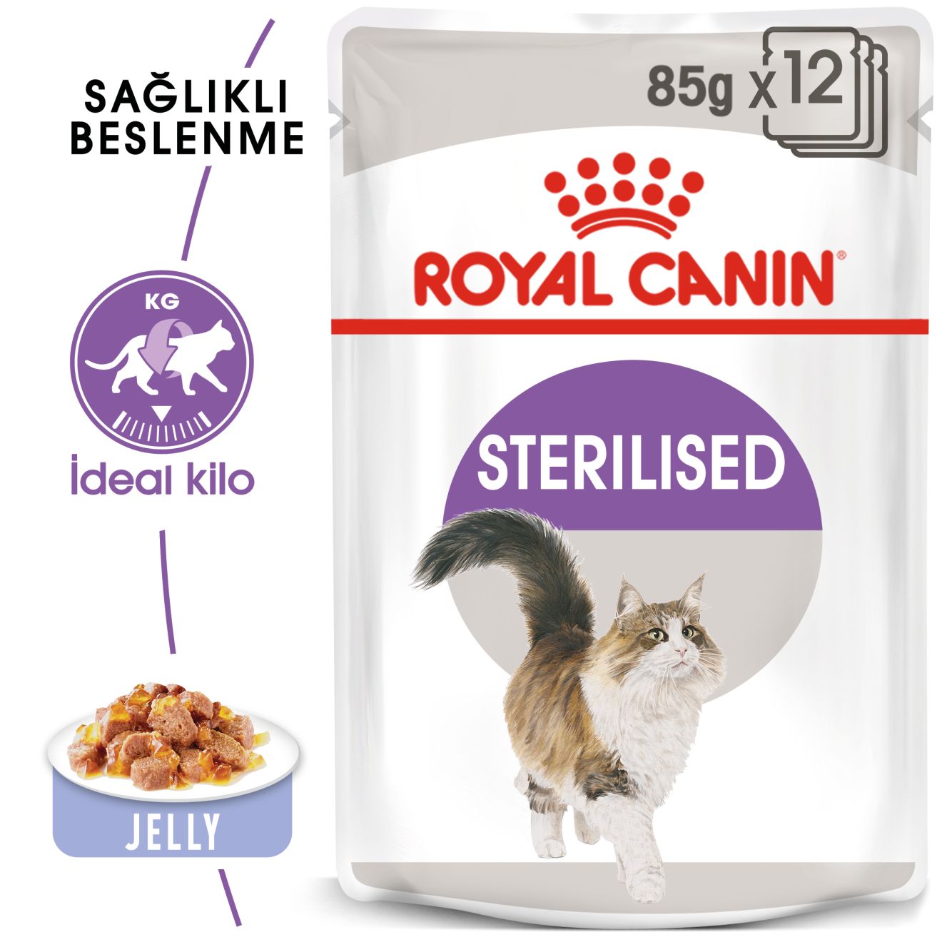 Royal Canin Sterilised Kısırlaştırılmış Yetişkin Kedi Yaş Maması, 85g