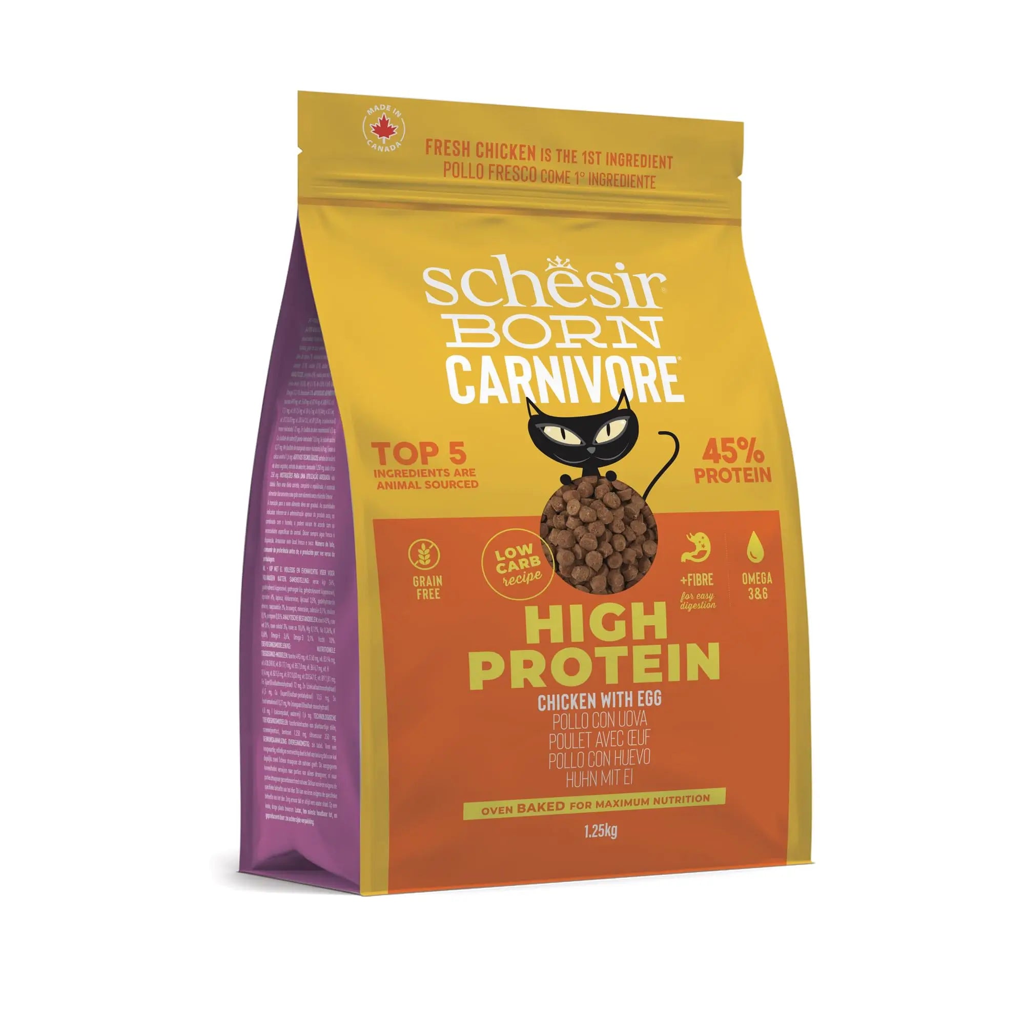 Schesir Born Carnivore Tavuk ve Yumurtalı Yetişkin Kedi Mama, 1.25kg