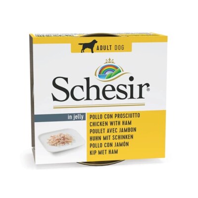 Schesir İn Jelly Domuz ve Tavuk Filetolu Adult Köpek Konserve Mama, 150g