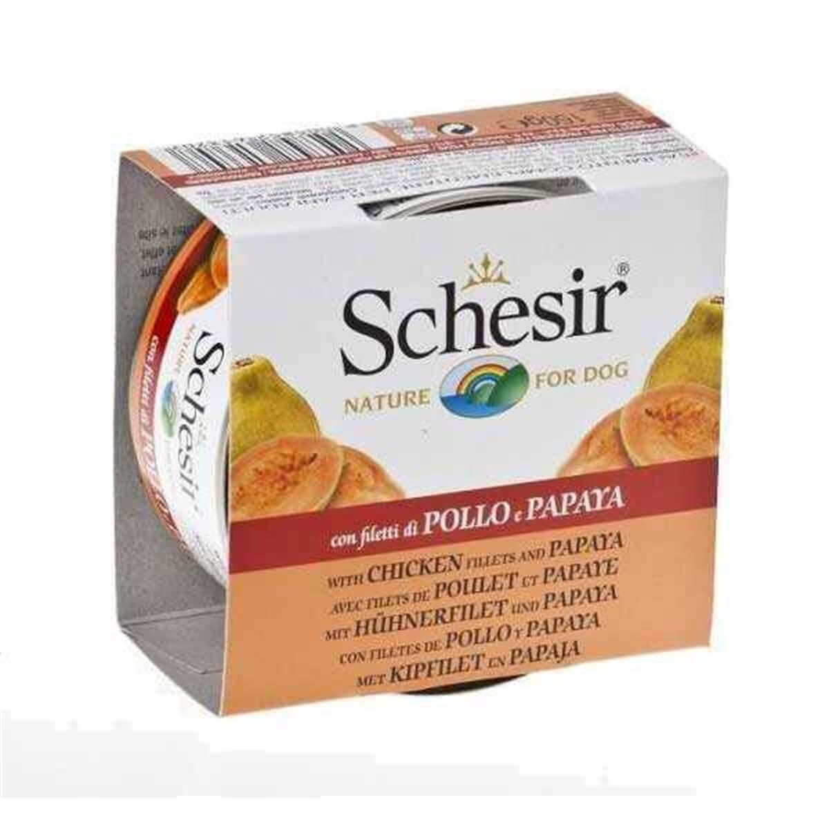 Schesir İn Jelly Tavuk ve Papayalı Yetişkin Köpek Konserve Mama, 150g