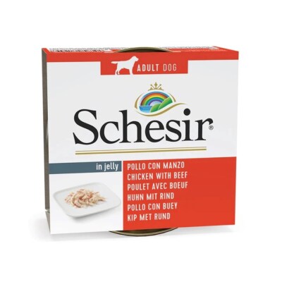 Schesir İn Jelly Tavuk ve Sığır Etli Yetişkin Köpek Konserve Mama, 150g