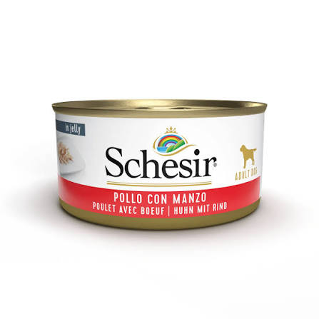 Schesir İn Jelly Tavuk ve Sığır Etli Yetişkin Köpek Konserve Mama, 150g