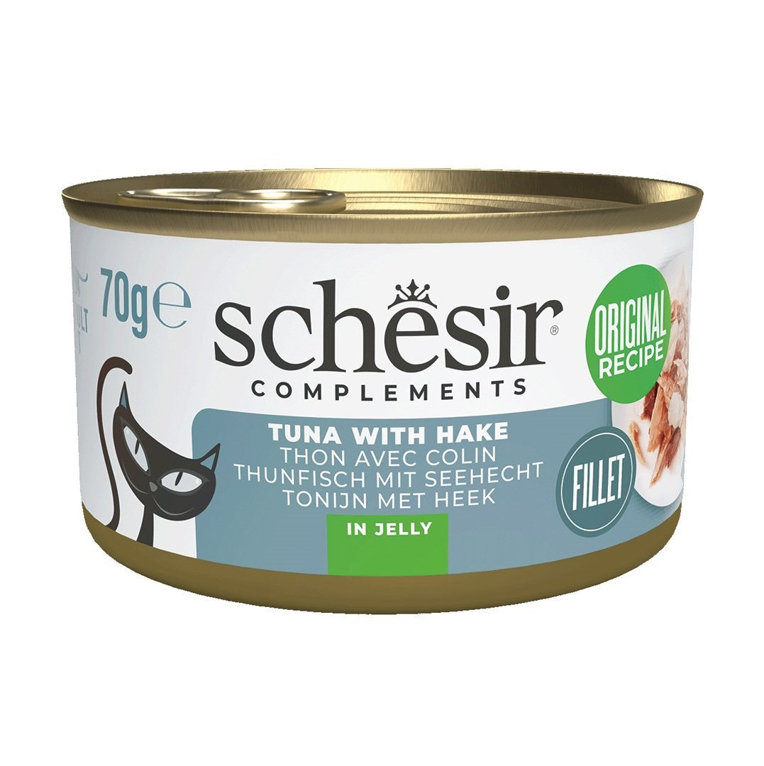 Schesir İn Jelly Ton Balığı ve Berlam Balıklı Yetişkin Kedi Konserve Mama, 70g