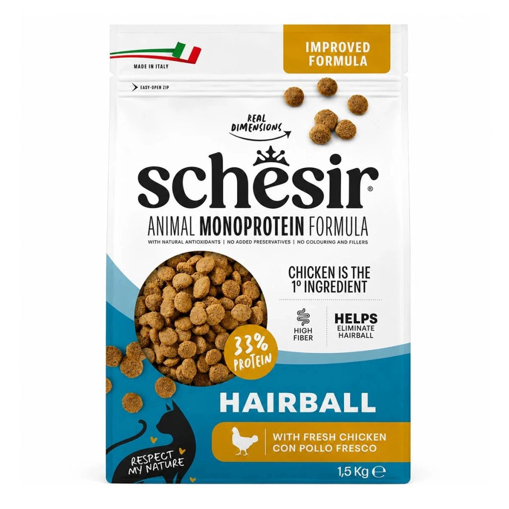Schesir Monoprotein Tüy Yumağı Kontrolü Tavuklu Yetişkin Kedi Maması, 1,5 kg