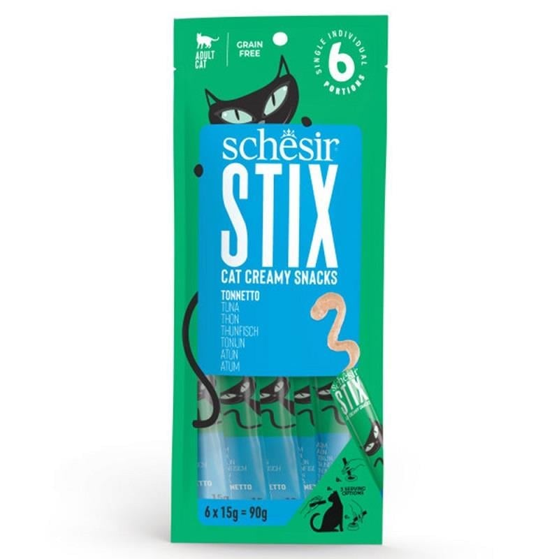 Schesir Stix Ton Balıklı Yetişkin Kedi Krema Ödül, 6 lı Paket, 15g