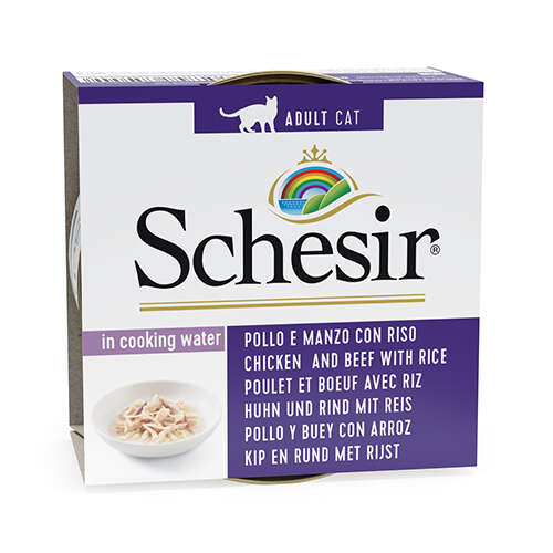 Schesir Tavuk, Sığır Etli ve Pirinçli Adult Köpek Konserve Mama, 85g