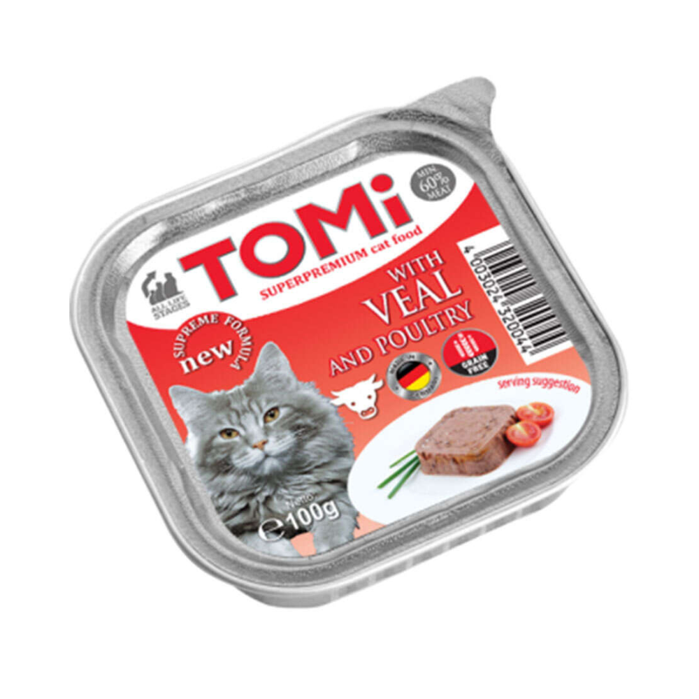 Tomi Pate Yetişkin Kedi Konserve Maması, 100g