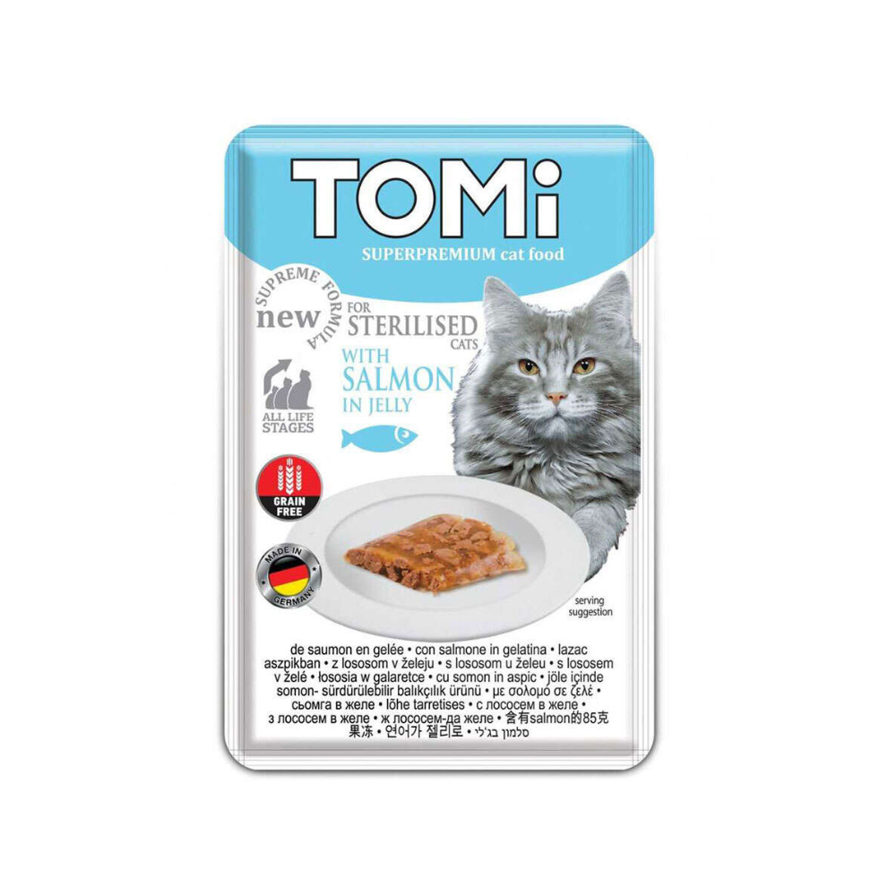 Tomi Poach Kısırlaştırılmış Tahılsız Yetişkin Kedi Yaş Mama Maması, 85g