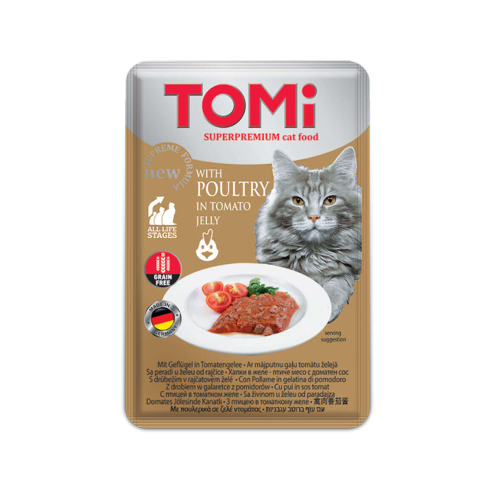 Tomi Poach Tahılsız Yetişkin Kedi Yaş Mama Maması, 100g