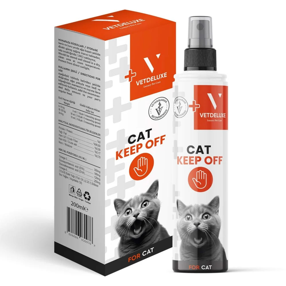 Vetdeluxe Keep Off Cats Uzaklaştırıcı Kedi Sprey Vitamin ve Ek Besinler, 150ml