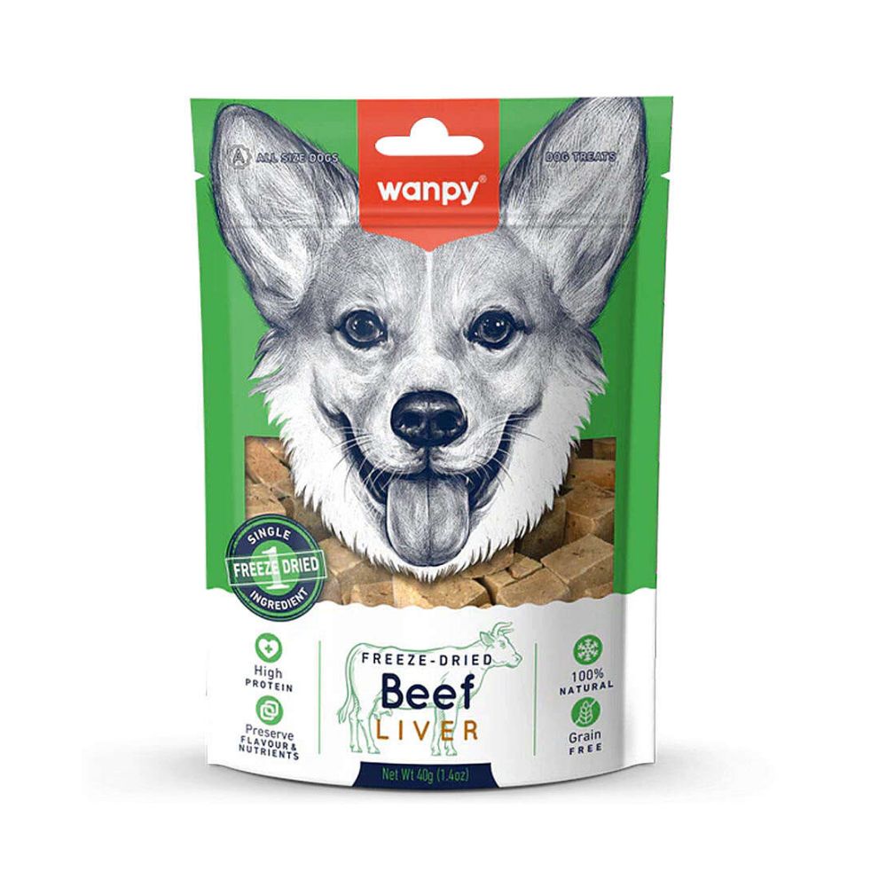 Wanpy Dana Ciğeri Tahılsız Köpek Dondurularak Kurutulmuş Ödül, 40g