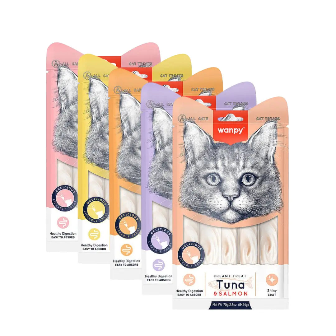 Wanpy Creamy Treat Kedi Krema Ödül, 5 li Paket, 14g