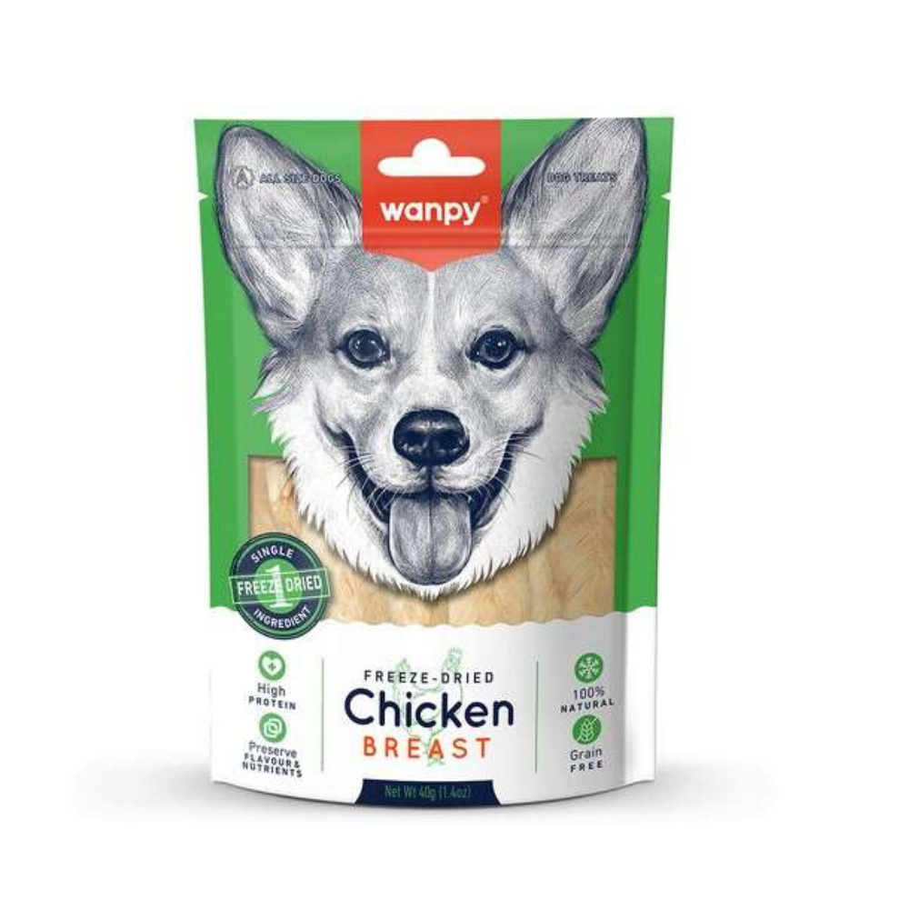 Wanpy Tavuk Göğüs Köpek Dondurularak Kurutulmuş Ödül, 40g