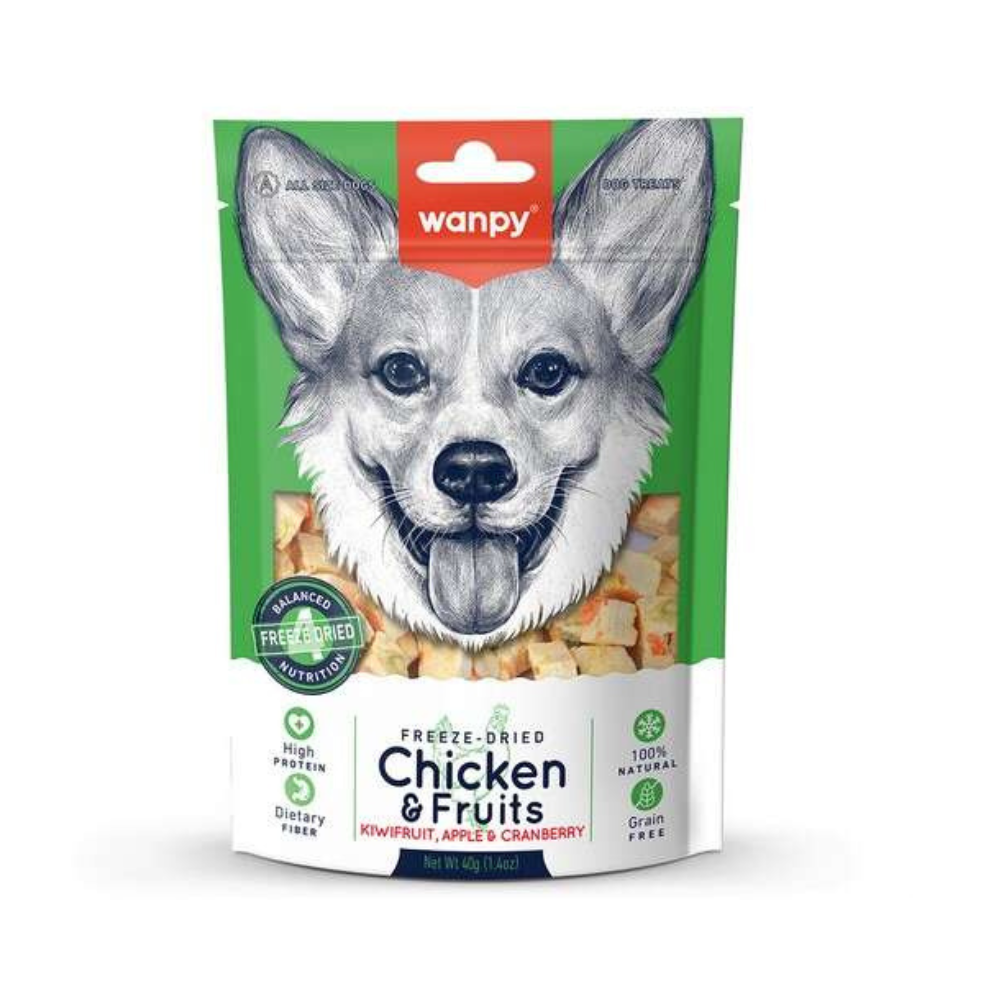 Wanpy Tavuk ve Meyve Köpek Dondurularak Kurutulmuş Ödül, 40g