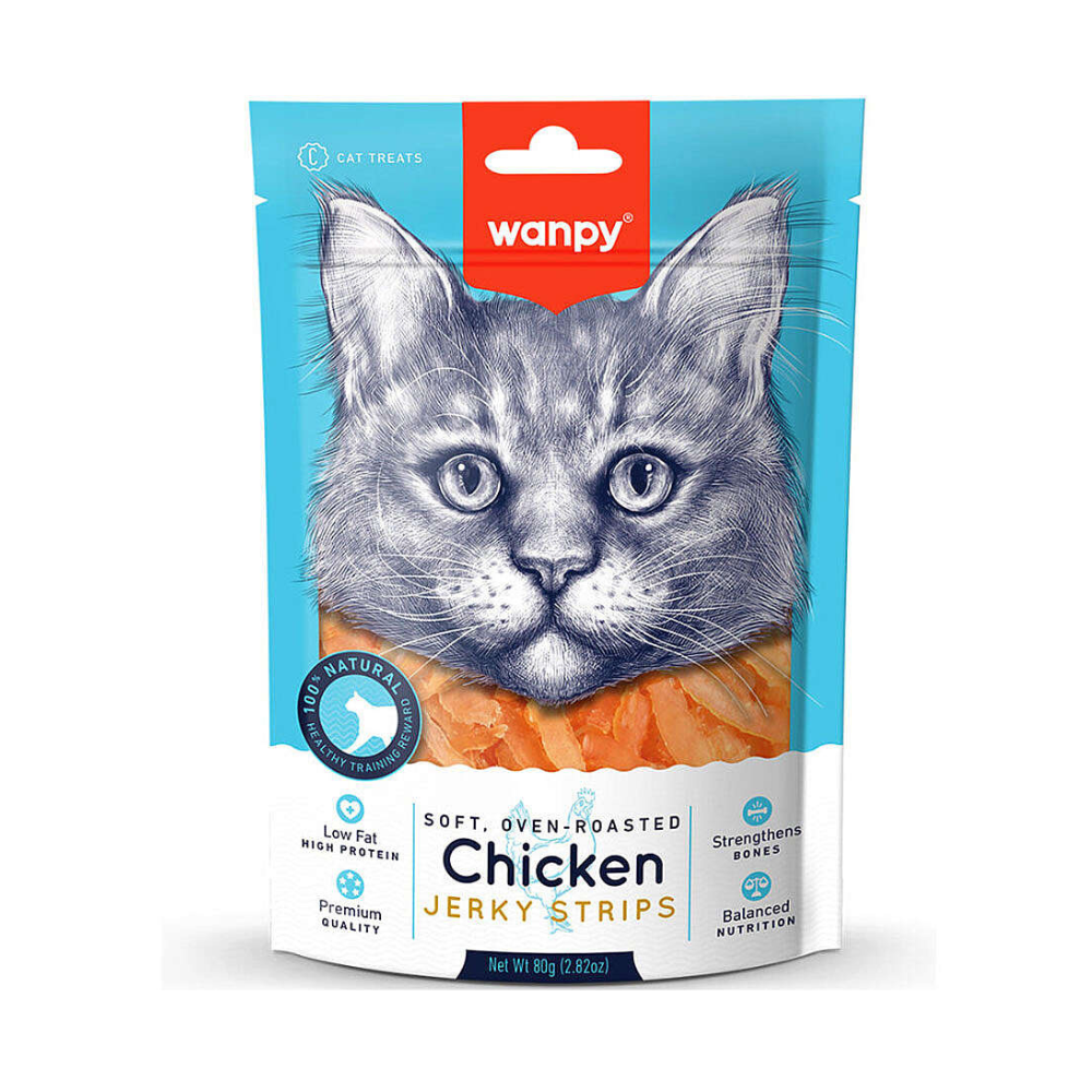 Wanpy Oven-Roasted Tavuklu Kedi Taneli Ödül, 80g