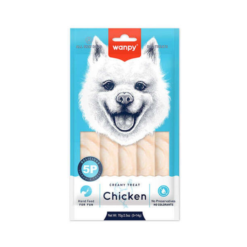 Wanpy Creamy Treat Tavuklu Köpek Krema Ödül, 5 li Paket, 14g