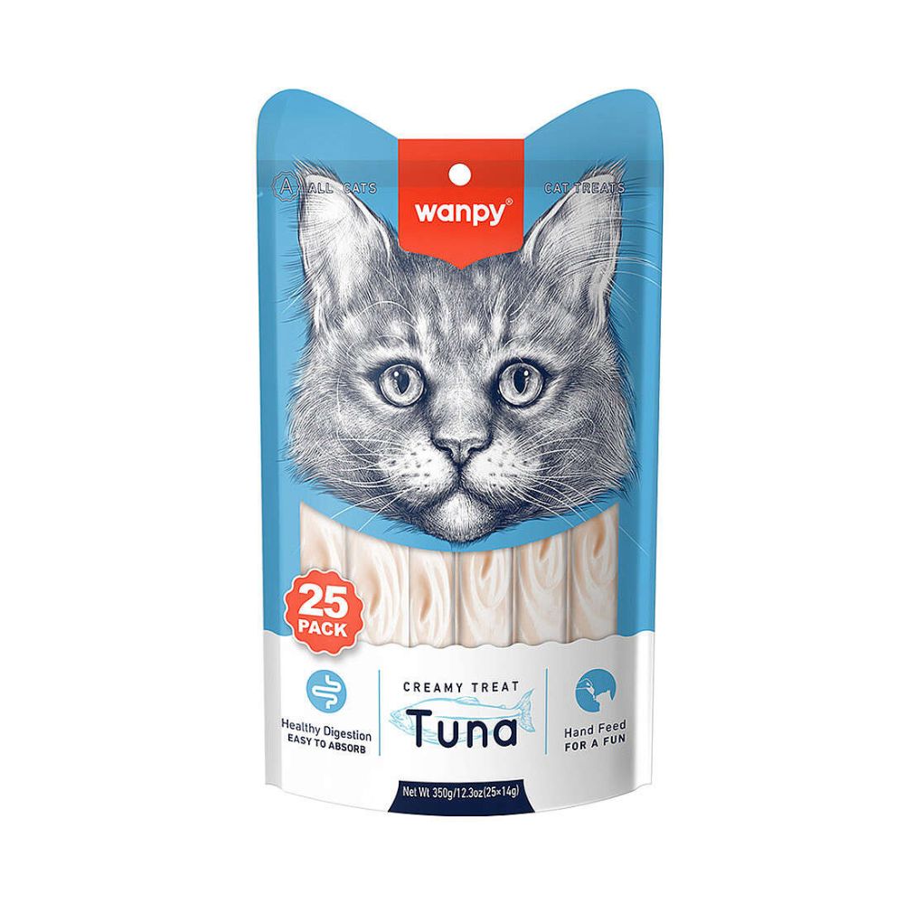 Wanpy Creamy Treat Ton Balıklı Kedi Krema Ödül, 25 li Paket, 14g