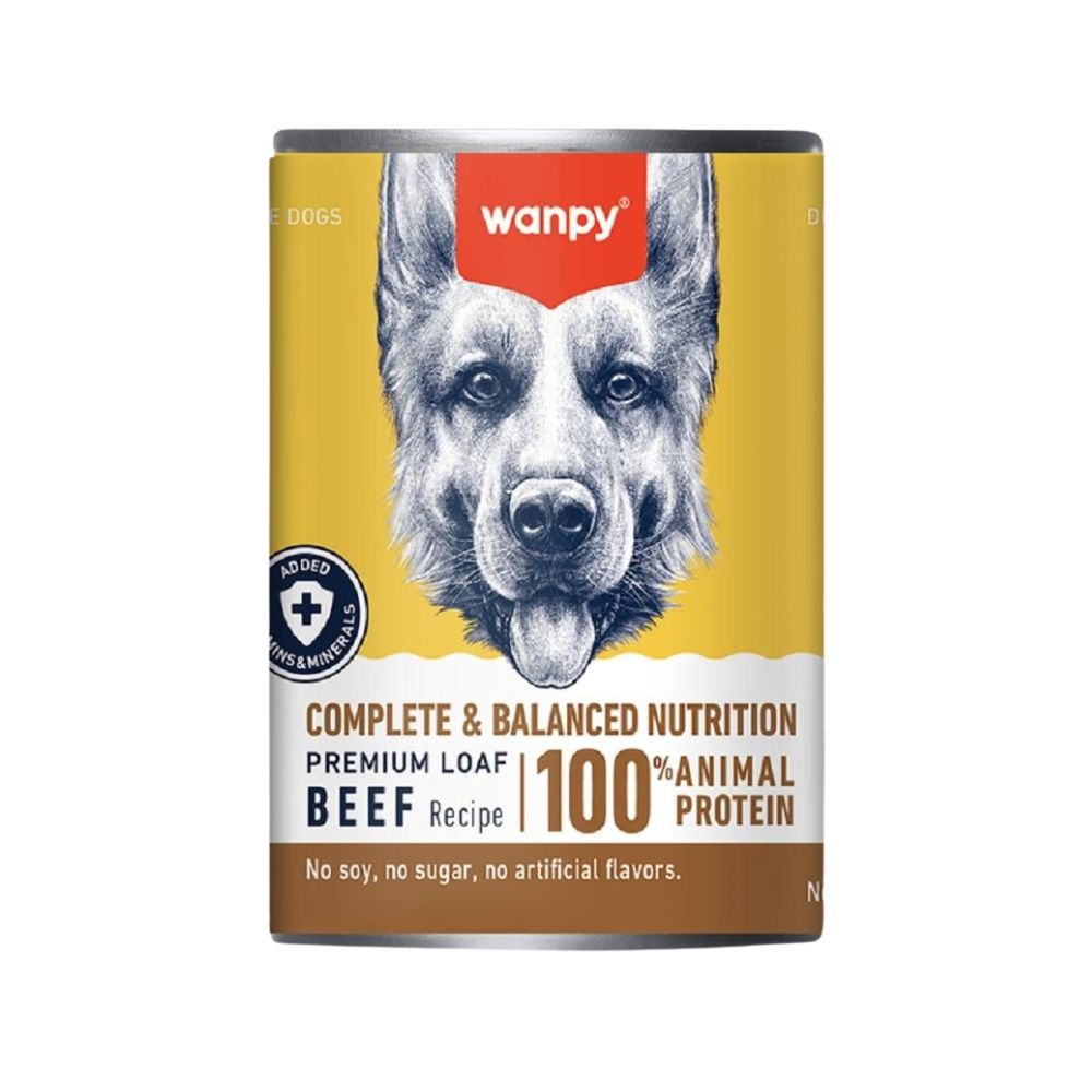 Wanpy %100 Biftekli Tahılsız Köpek Konserve Mama, 375g