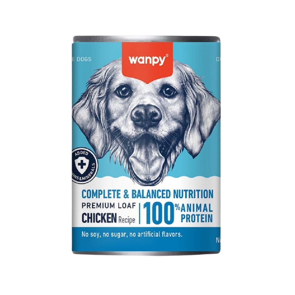Wanpy %100 Tavuk Etli Tahılsız Köpek Konserve Mama, 375g