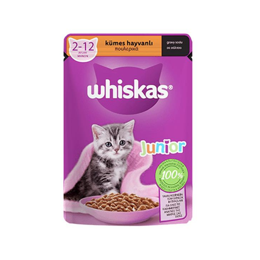 Whiskas Poach Kümes Hayvanlı Yavru Kedi Yaş Mama, 85g