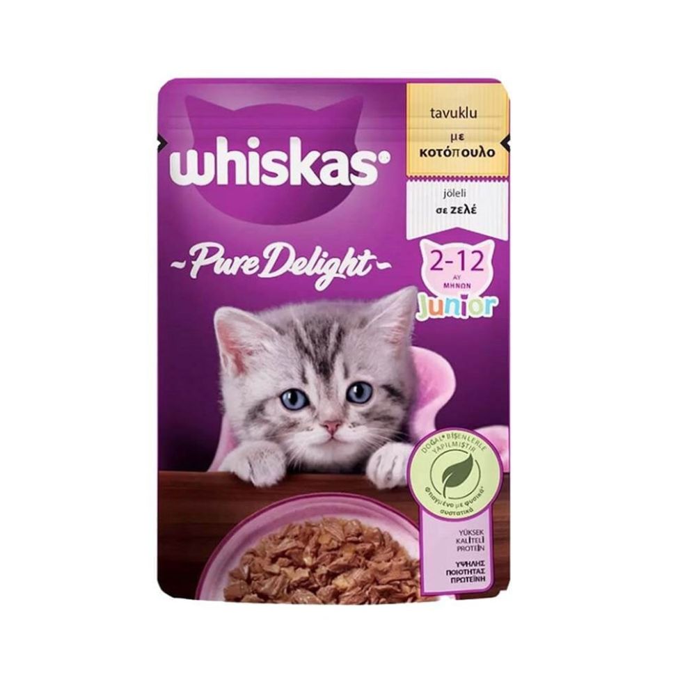 Whiskas Pure Delight Poach Tavuklu Yavru Kedi Yaş Mama, 85g