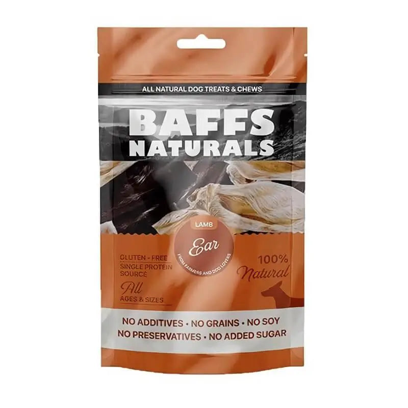 Baffs Naturals Kuzu Kulak Tüylü Köpek Snack Ödül Maması, 100 g