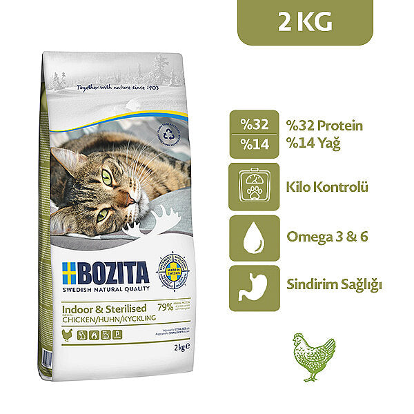 Bozita Indoor & Sterilised Kısırlaştırılmış Tavuklu Yetişkin Kedi Maması