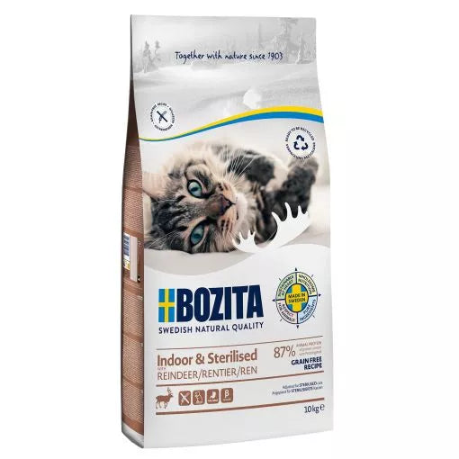 Bozita Indoor & Sterilised Kısırlaştırılmış Ren Geyiği Etli Tahılsız Yetişkin Kedi Maması