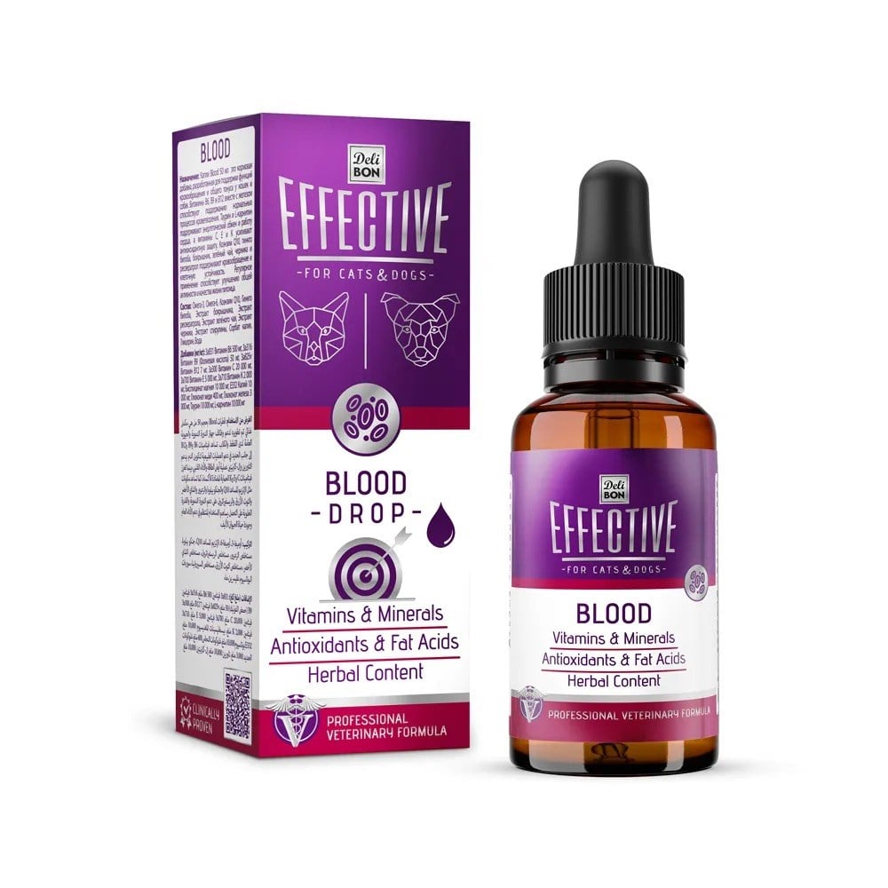 Delibon Effective Kan Yapıcı Destek Kedi ve Köpek Takviye Damlası, 50 ml