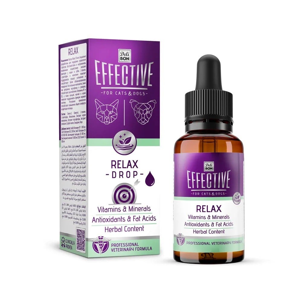Delibon Effective Stres Kontrol Desteği Kedi ve Köpek Takviye Damlası, 50 ml