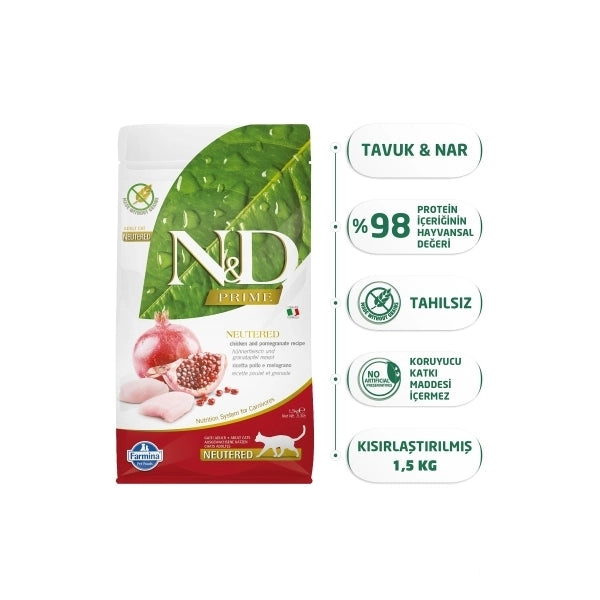 N&D Prime Tahılsız Kısırlaştırılmış Yetişkin Kedi Maması